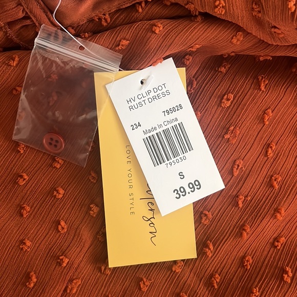 Fall rusty long sleeve flowing dress - Picture 9 of 11